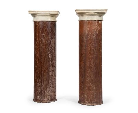 A PAIR OF ITALIAN MARBLE COLUMNS POSSIBLY FROM 'THE PANTHEON', SEFTON MERSEYSIDE  ROME, EARLY 19TH CENTURY  Possibly using ea