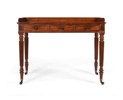 Y&nbspA REGENCY MAHOGANY DRESSING TABLE  ATTRIBUTED TO GILLOWS, CIRCA 1820 The three-quarter gallery above three frieze drawe