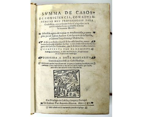 RODRIGUES, Frei Manuel, O.F.M.- SVMMA DE CASOS | DE CONSCIENCIA, CON ADVER- | TENCIAS MVY PROVECHOSAS PARA | Confessores, Con