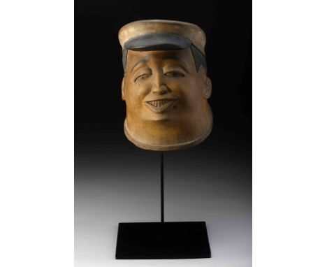 A «Lipiko» mask, pigmented wood, mask used for the Mapiko dance, possibly representative of an European sailor, Mozambican - 