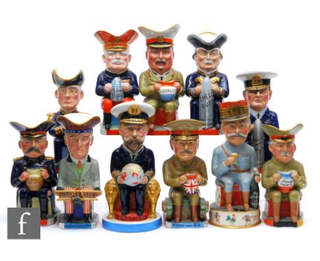 A set of eleven Wilkinson toby (or character) jugs modelled as World War One Allied War Leaders, designed by Sir Francis Carr