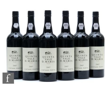 A case of six bottles of 2007 Quinta Vale D. Maria vintage port, in original wooden crate. 