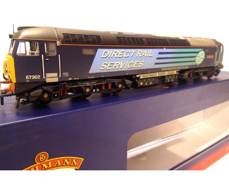 Bachmann 32-763A, Class 57 Chad Varah, 57302, D.R.S. Compass Blue Livery, weathered, in very near mint condition. P&amp;P Gro