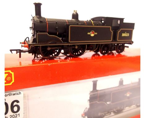 Hornby R3626, Class M7, BR Black, 30023, Late Crest, detail fitted, in excellent condition, boxed. P&amp;P Group 1 (£14+VAT f