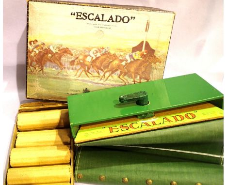 Vintage Chad Valley Escalado horse racing game with original cast metal horses. P&amp;P Group 2 (£18+VAT for the first lot an