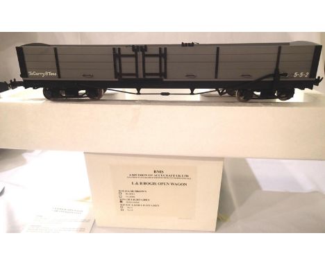 Garden Railway B.M.S. Co. Lynton and Barnstaple open bogie wagon, Grey, 32mm and 45mm wheelsets included, in very mint condit