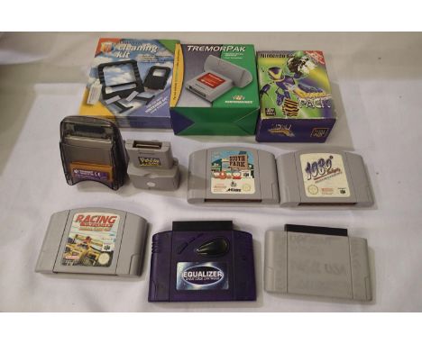 Nintendo 64 games; South Park, 1080 Snowboarding and Racing Simulation Monaco Grand Prix, with boxed tremorpak and Buck Bumbl