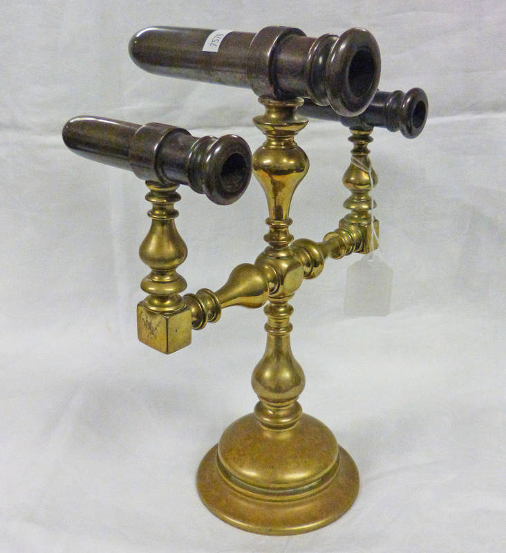 TRIPLE GOFFERING IRON ON BRASS STAND