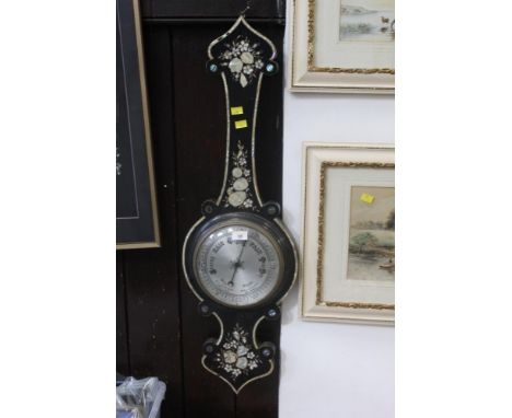 Mother of pearl inlaid barometer