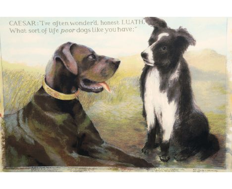 Peter Bevan (British 20th Century) ARR Framed 14 colour Limited Edition screen print ‘Twa Dugs’ 43cm x 60cm Trained at The Ro