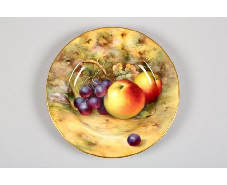 Royal Worcester tea plate, hand painted fruit signed W J Bagnall, date coded 1926. 15.5cm diameter 