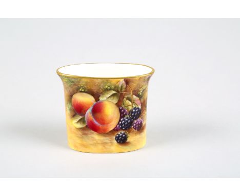 Royal Worcester spill vase, hand painted fallen fruit, signed Platt, date coded 1954. 6cm high 