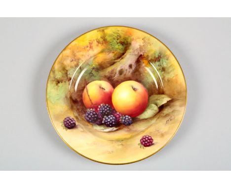 Royal Worcester tea plate, hand painted fruit signed H H Price date coded 1926. 15.5cm diameter 