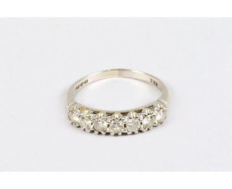 18 carat white gold seven stone diamond ring 