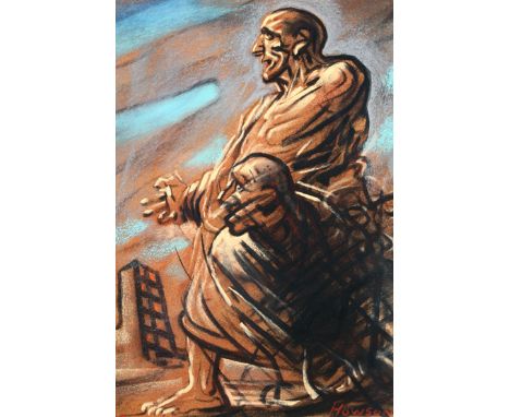 Peter Howson OBE (Scottish born 1958) ARR Framed pastel, signed dated 2005 ‘Homeward’ 30cm x 20cm 