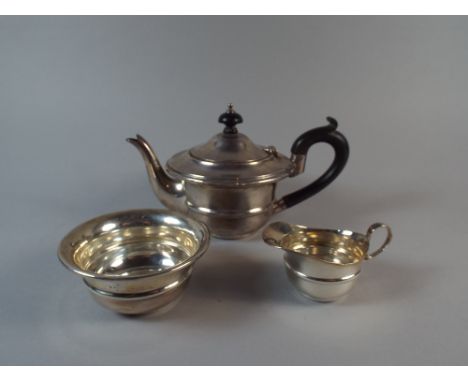 A Bachelors Three Piece Silver Tea Service, Chester 1913.