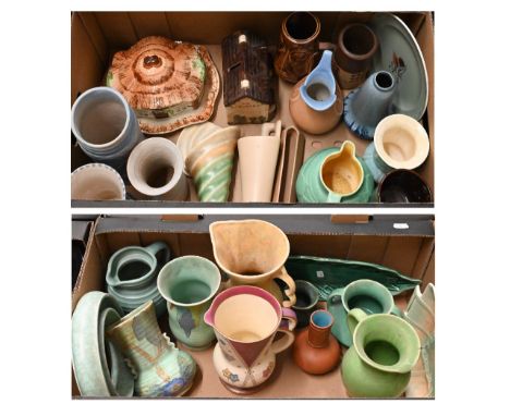 A quantity of Art Deco pottery including Poole, Sylvac, Beswick etc (2 boxes)