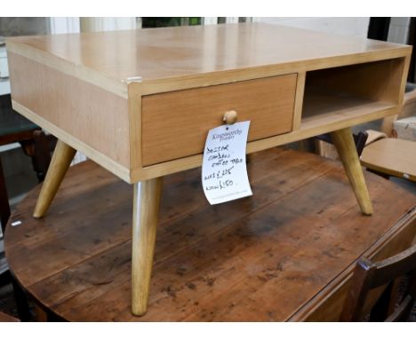 Kings Worthy Foundry ex-stock - A modern 'Desser Camden' coffee table with drawer and open shelf, 80 x 54 x 46 cm high