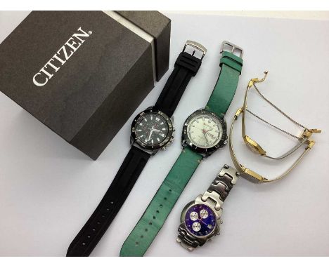 A Small Collection of Modern Gent's Wristwatches, to include Citizen Chronograph WR 100, Curren Chronometer, Volvo, with two 