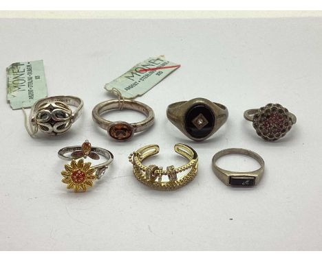 Novelty Articulated Dress Ring, inside shank "You Are My Sunshine" stamped "S925"; Monet 925 articulated dress ring; a hallma