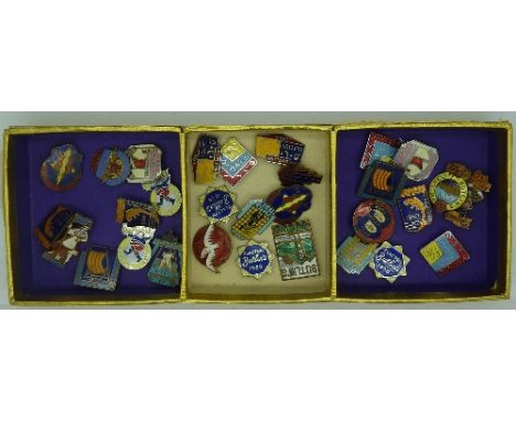 A collection of thirty 1950's and 1960's enamel Butlins badges