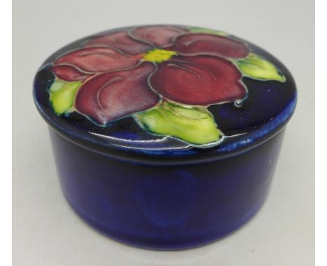 A Moorcroft trinket pot, unmarked, diameter 7cm