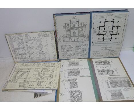 Three books of architectural plans and designs