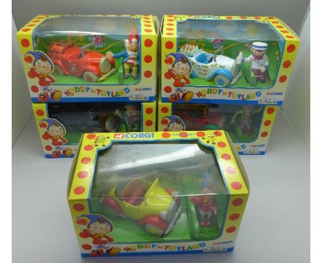 Five Corgi Noddy in Toyland model cars, boxed