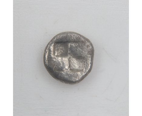 c300BC Greek silver hemiobol with archaic quadripartite - VF. UK P&amp;P Group 0 (£6+VAT for the first lot and £1+VAT for sub