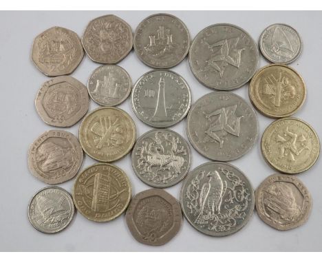 Isle of Man and Jersey: 20th century pre-decimal, decimal and bronze coins. UK P&amp;P Group 1 (£16+VAT for the first lot and