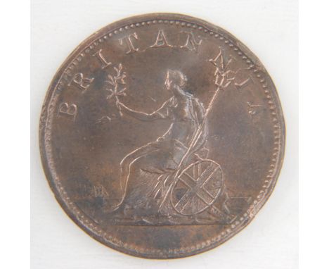 1806 - halfpenny of George III - gVF. UK P&amp;P Group 0 (£6+VAT for the first lot and £1+VAT for subsequent lots)&nbsp; 