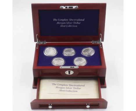 Collectors case containing 1935 and 1937 crowns and eight silver £5 coins. UK P&amp;P Group 2 (£20+VAT for the first lot and 