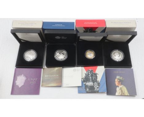 Four silver proof £2 coins. UK P&amp;P Group 1 (£16+VAT for the first lot and £2+VAT for subsequent lots) 
