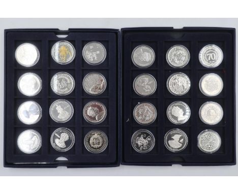 24 commemorative crowns in the Long to Reign Over Us series. UK P&amp;P Group 2 (£20+VAT for the first lot and £4+VAT for sub