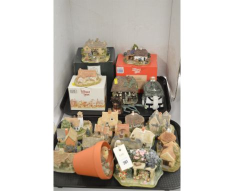 Two trays of Lilliput Lane model houses, some boxed, to include: Beatrix Potter Hill Top and House of the Tailor of Glouceste