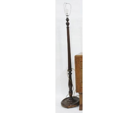 20th century mahogany standard&nbsp;lamp with reeded column