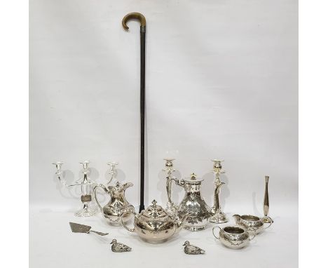 Large quantity of EPNS to include: cake basket, coffee pot, teapot, candelabrum etc. (1 box)