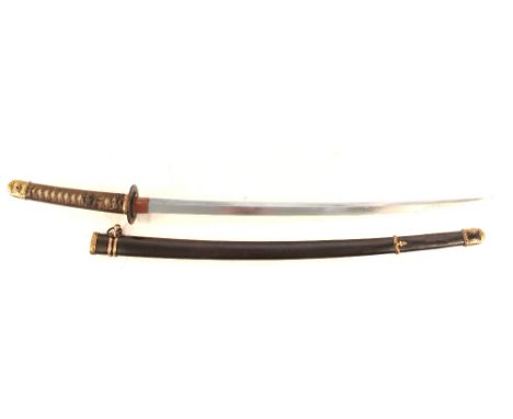A WWII era Japanese Officers shin-gunto sword with scabbard, a good clean example