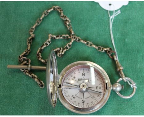 A Government marked pocket compass with watch chain