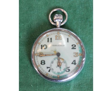 An early WWII pocket watch by Jaeger LeCoultre marked with broad arrow, 6E/50 A19657 (as found)