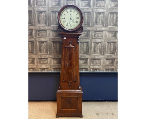 VICTORIAN MAHOGANY DRUMHEAD LONGCASE CLOCK, by Muirhead &amp; Son, Glasgow, with two train eight day movement, the white enam