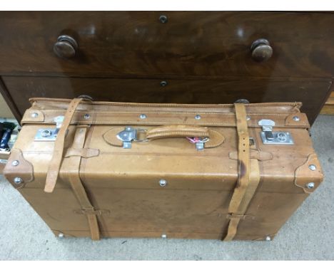 A vintage style leather suitcase