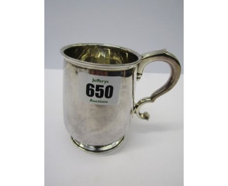 SILVER CHRISTENING MUG, HM silver Georgian design Christening mug, Sheffield 1965, maker Viners, 8ozs