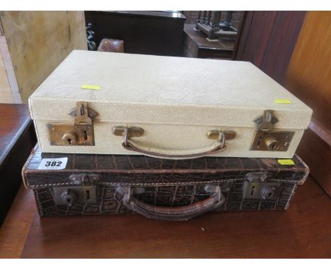 LUGGAGE, a leather attache case and vintage ladies writing case
