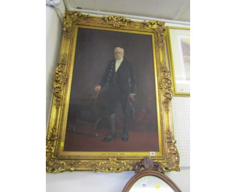 EDWARDIAN OIL ON CANVAS "Portrait of Mayor, John Atcherley Jebb", 35" x 23"