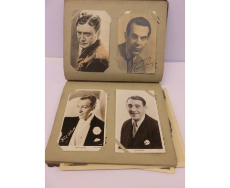 FILM STARS, an album of assorted film star and celebrity portrait cards, some autographed including Gary Cooper and Robert Do