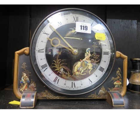CHINOISERIE MANTLE CLOCK, a vintage design electric mantle clock