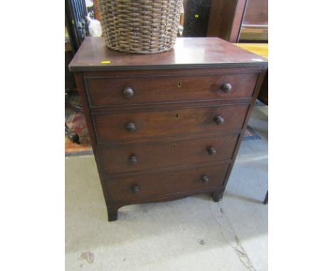 VICTORIAN COMMODE, chest facade mahogany narrow lift top commode, 25" width in splayed bracket feet