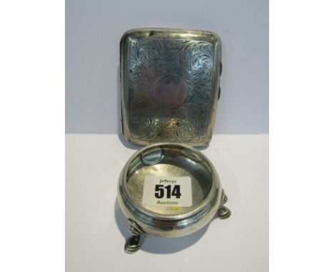 SILVER, silver salt & silver cigarette case, 121 grams in total, (both in af condition)