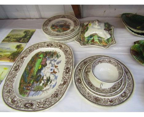 MASONS IRONSTONE, "Game Birds" pattern meat plate, tureen and other table ware